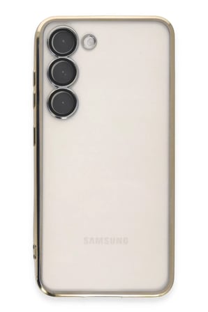 Newface Samsung Galaxy S23 Plus Kılıf Razer Lensli Silikon - Gold