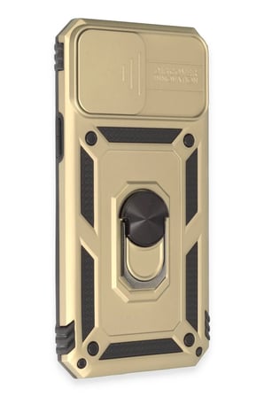 Newface Apple iPhone 12 Pro Max Kılıf Pars Lens Yüzüklü Silikon - Gold