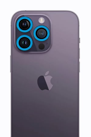 Newface Apple iPhone 12 Pro Max Neon Fosforlu Kamera Lens - Mavi