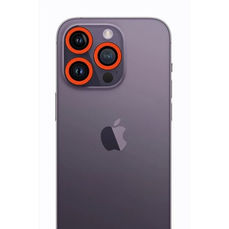Newface Apple iPhone 12 Pro Max Neon Fosforlu Kamera Lens - Turuncu