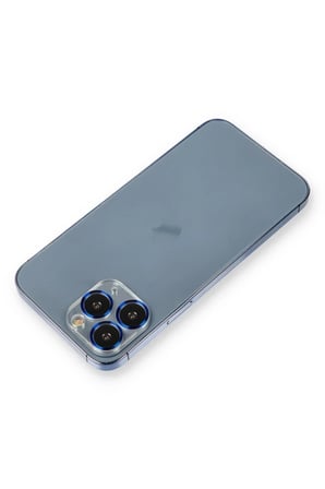 Newface Apple iPhone 11 Pro Max Metal Kamera Lens Koruma Cam - Mavi