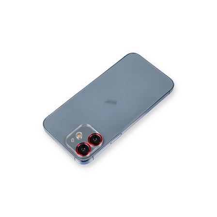 Newface Apple iPhone 12 Metal Kamera Lens Koruma Cam - Kırmızı