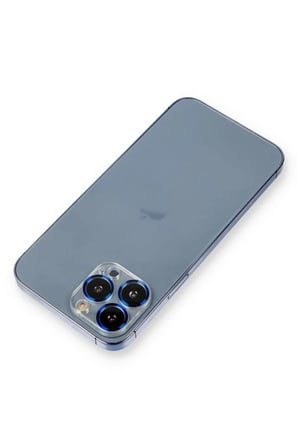 Newface Apple iPhone 12 Pro Metal Kamera Lens Koruma Cam - Mavi