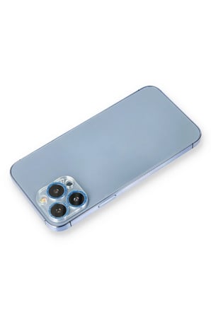 Newface Apple iPhone 12 Pro Max Shine Kamera Lens Koruma Cam - Mavi