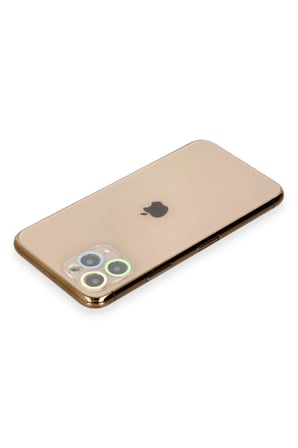 Newface Apple iPhone 11 Pro Renkli Kamera Lens Koruma Cam - Yeşil-Sarı