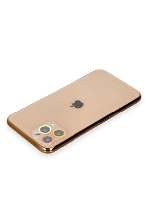 Newface Apple iPhone 11 Pro Max Renkli Kamera Lens Koruma Cam - Turuncu-Kırmızı