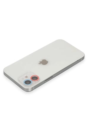 Newface Apple iPhone 12 Mini Renkli Kamera Lens Koruma Cam - Pembe-Mavi