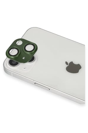 Newface Apple iPhone 13 Pers Alüminyum Kamera Lens - Yeşil