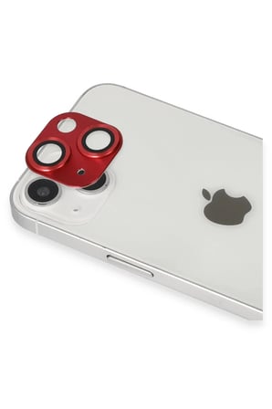 Newface Apple iPhone 13 Pers Alüminyum Kamera Lens - Kırmızı