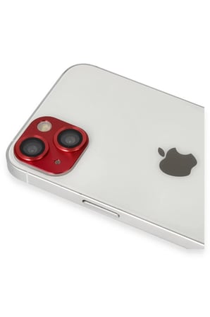 Newface Apple iPhone 13 Pers Alüminyum Kamera Lens - Kırmızı
