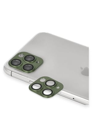 Newface Apple iPhone 11 Pro Max Pers Alüminyum Kamera Lens - Yeşil