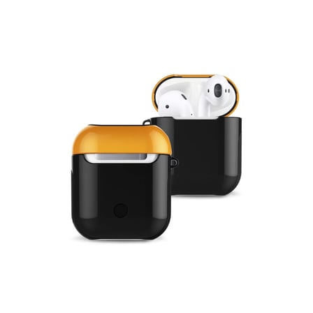 Newface Apple Uyumlu Airpods 2 (2.nesil) 3in1 Kılıf - Siyah-Sarı