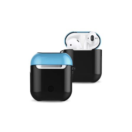 Newface Apple Uyumlu Airpods 2 (2.nesil) 3in1 Kılıf - Siyah-Mavi