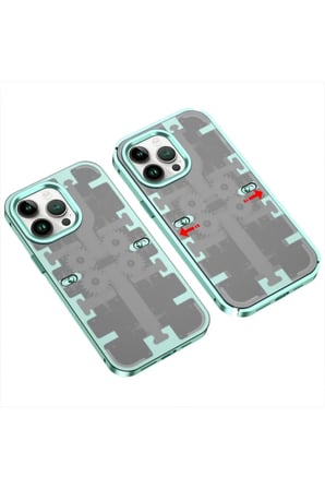 Newface Apple iPhone 13 Pro Kılıf Mekanik Bumper Kapak - Yeşil
