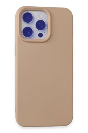 Newface Apple iPhone 15 Pro Max Kılıf Nano içi Kadife Silikon - Pudra