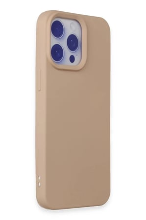 Newface Apple iPhone 15 Pro Max Kılıf Nano içi Kadife Silikon - Pudra