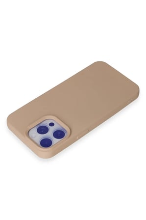 Newface Apple iPhone 15 Pro Max Kılıf Nano içi Kadife Silikon - Pudra