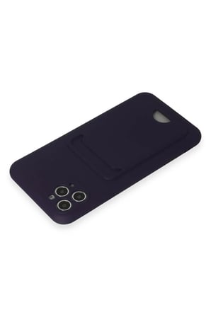 Newface Apple iPhone 11 Pro Max Kılıf Kelvin Kartvizitli Silikon - Derin Mor