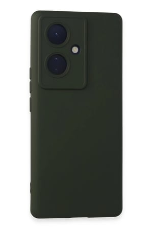Newface Vivo V29 Lite Kılıf Nano içi Kadife Silikon - Koyu Yeşil