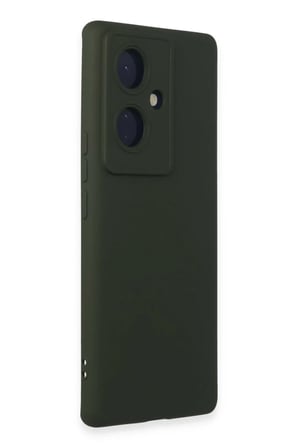 Newface Vivo V29 Lite Kılıf Nano içi Kadife Silikon - Koyu Yeşil
