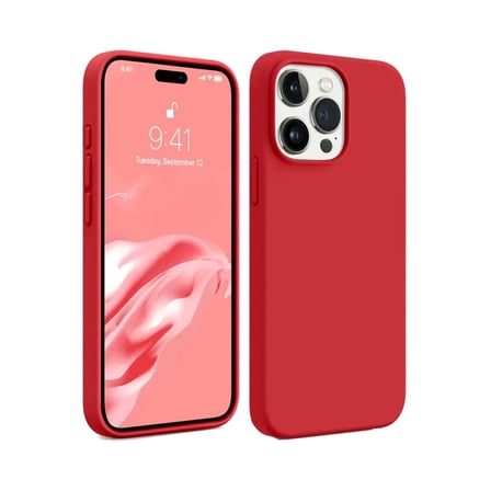 Newface Apple iPhone 15 Pro Max Kılıf First Silikon - Kırmızı