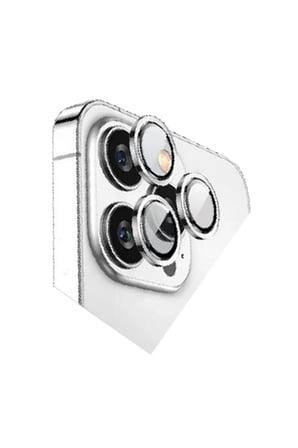 Newface Apple iPhone 15 Pro Max Bilvis Titan Kamera Lens - Gümüş
