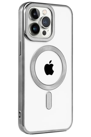 Newface Apple iPhone 15 Pro Max Kılıf Kronos Magsafe Kapak - Titanyum Gri