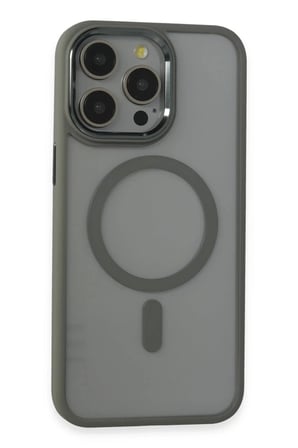 Newface Apple iPhone 15 Pro Max Kılıf Room Magneticsafe Silikon - Gri
