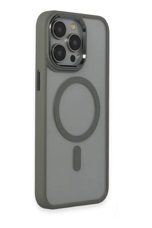 Newface Apple iPhone 15 Pro Max Kılıf Room Magneticsafe Silikon - Gri