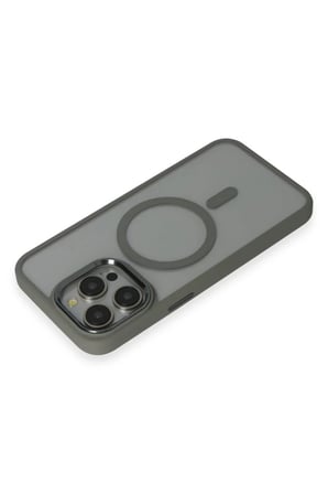 Newface Apple iPhone 15 Pro Max Kılıf Room Magneticsafe Silikon - Gri