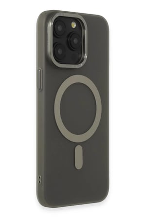 Newface Apple iPhone 15 Pro Max Kılıf Lodos Magneticsafe Mat Kapak - Titan Gri