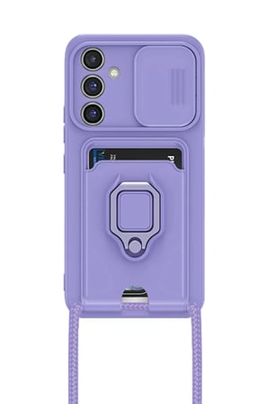 Newface Samsung Galaxy A05S Kılıf Zuma Kartvizitli Yüzüklü Silikon - Lila