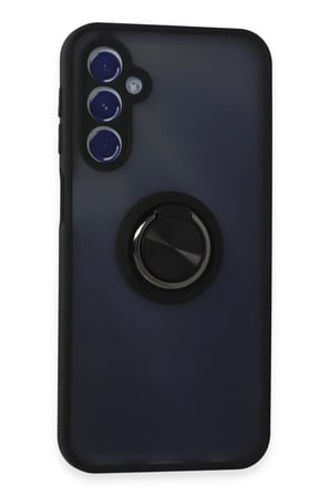 Newface Samsung Galaxy M34 5G Kılıf Montreal Yüzüklü Silikon Kapak - Siyah