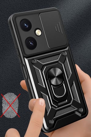 Newface Vivo Y27 Kılıf Pars Lens Yüzüklü Silikon - Yeşil