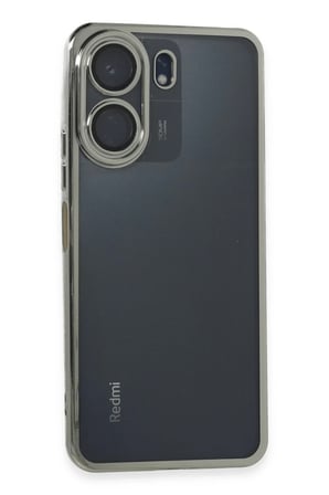 Newface Xiaomi Redmi 13C Kılıf Razer Lensli Silikon - Gümüş