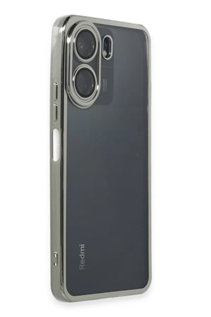 Newface Xiaomi Redmi 13C Kılıf Razer Lensli Silikon - Gümüş