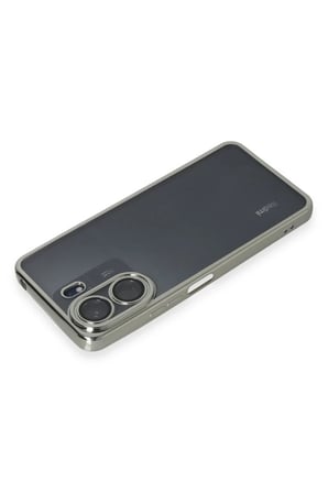 Newface Xiaomi Redmi 13C Kılıf Razer Lensli Silikon - Gümüş
