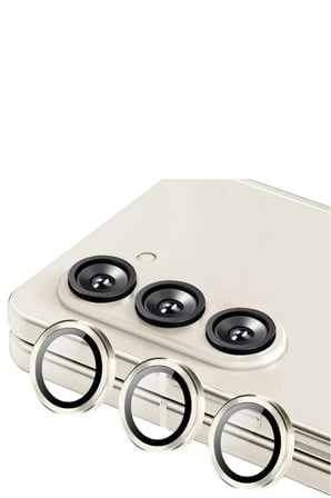 Newface Samsung Galaxy Z Fold 5 Valdez Metal Kamera Lens - Krem