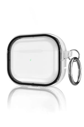 Movenchy Apple Airpods Pro 2 (2.nesil) Shiny Şeffaf Kılıf - Siyah