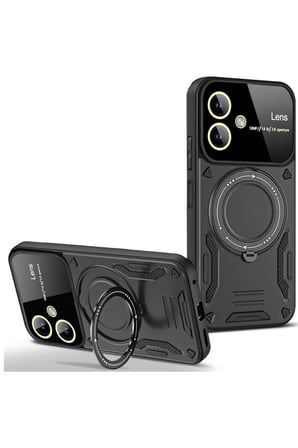 Newface Samsung Galaxy A05 Kılıf Joy Lens Standlı Kapak - Siyah