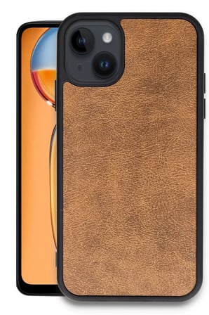 Newface Apple iPhone 15 Kılıf Aras Deri Kapak - Taba