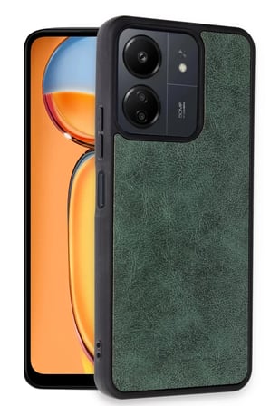 Newface Xiaomi Redmi 13C Kılıf Aras Deri Kapak - Koyu Yeşil