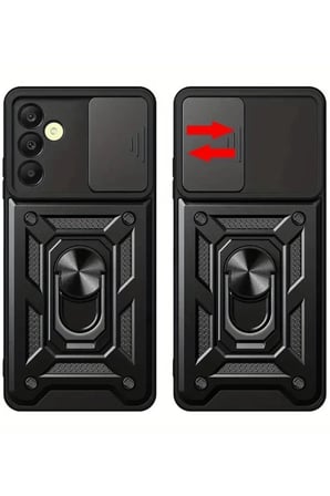 Newface Samsung Galaxy S24 FE Pars Lens Yüzüklü Silikon - Kırmızı