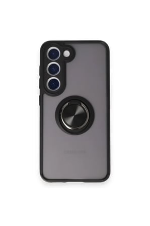 Newface Samsung Galaxy S24 FE Kılıf Montreal Yüzüklü Silikon Kapak - Siyah