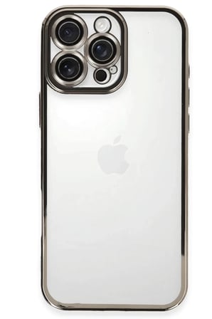 Newface Apple iPhone 16 Pro Max Kılıf Razer Lensli Silikon - Titanyum Gri