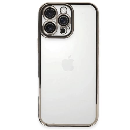 Newface Apple iPhone 16 Pro Max Kılıf Razer Lensli Silikon - Titanyum Gri