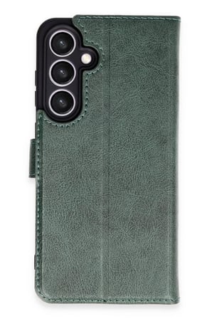 Newface Samsung Galaxy S24 FE Kılıf Trend S Plus Kapaklı Kılıf - Yeşil