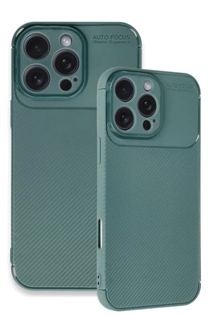 Newface Apple iPhone 16 Pro Max Kılıf Auto Focus Karbon Kapak - Koyu Yeşil