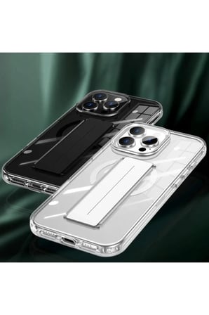 Joko Apple iPhone 15 Pro Max Kılıf Alfa Magsafe Standlı Kapak - Siyah