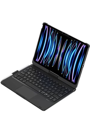 Newface Apple iPad Pro 11 (2024) F11 ATS Kılıf Magic Dönen Klavyeli Tablet Kılıf - Siyah